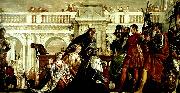 Paolo  Veronese the family of darus before alexander oil painting